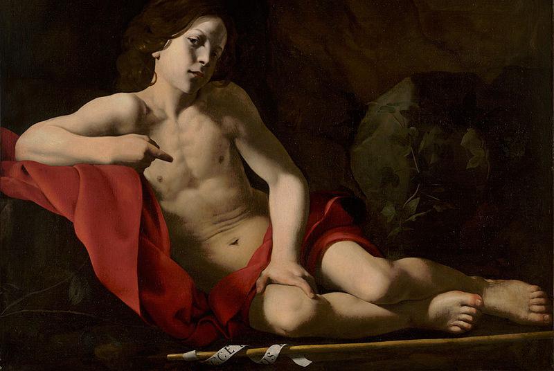 unknow artist The Young Saint John in the Wilderness oil on canvas painting by Giovanni Battista Caracciolo oil painting image
